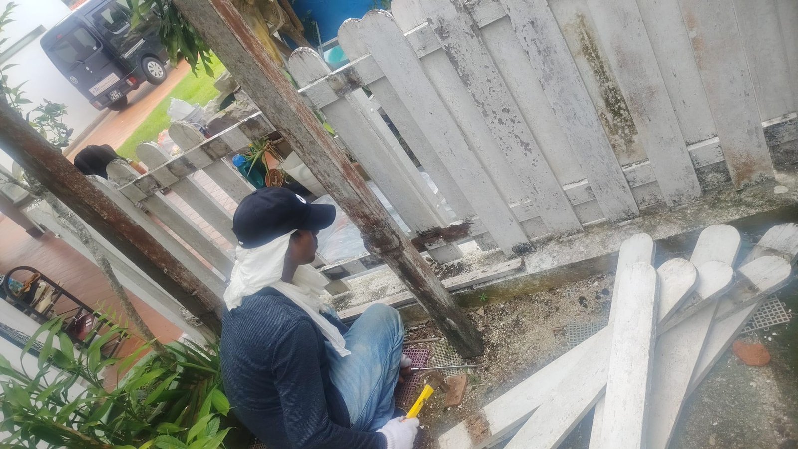Timber fence carpentry work